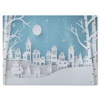 Benjamin Tate Design Winter Snow Urban Countryside Dining Glass Chopping Board in Natural