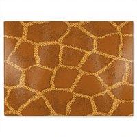 Benjamin Tate Design Giraffe Print Glass Chopping Board in Natural
