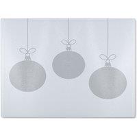 Benjamin Tate Design Three Hanging Christmas Baubles Dining Glass Chopping Board in Natural
