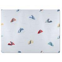Benjamin Tate Design Striped Sailboats Glass Chopping Board in Natural