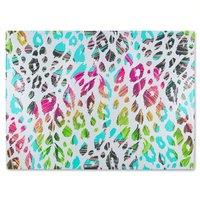 Benjamin Tate Design Multi Coloured Leopard Spots Glass Chopping Board in Natural