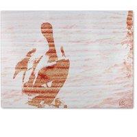 Benjamin Tate Design Puffin Glass Chopping Board in Natural