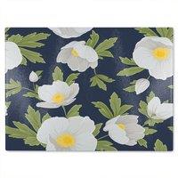 Benjamin Tate Design Winter Rose Glass Chopping Board in Natural