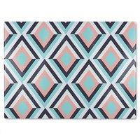Benjamin Tate Design Geometric Pattern Glass Chopping Board in Natural