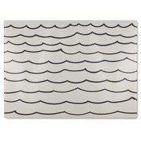 Benjamin Tate Design Wave Lines Glass Chopping Board in Natural