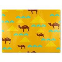 Benjamin Tate Design Pattern With Camels Glass Chopping Board in Natural