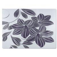 Benjamin Tate Design Orchids Glass Chopping Board in Natural