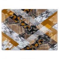 Benjamin Tate Design Geometric Snake Skin & Patterns Glass Chopping Board in Natural