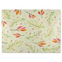 Benjamin Tate Design Green Branches On Light Glass Chopping Board in Natural