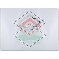 Benjamin Tate Design Geometric Overlays Glass Chopping Board in Natural