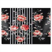 Benjamin Tate Design Flowers Glass Chopping Board in Natural