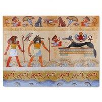 Benjamin Tate Design Egyptian Mythelogical Drawings Glass Chopping Board in Natural