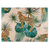 Benjamin Tate Design Tropical Cheetah Glass Chopping Board in Natural