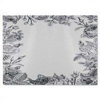 Benjamin Tate Design Hand Drawn Roses Glass Chopping Board in Natural