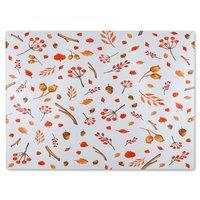 Benjamin Tate Design Acorns & Leaves Glass Chopping Board in Natural