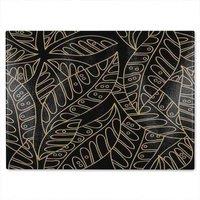 Benjamin Tate Design Lined Flower Print Glass Chopping Board in Natural