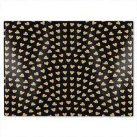 Benjamin Tate Design Geometric Glitter Love Hearts Glass Chopping Board in Natural