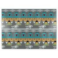 Benjamin Tate Design Tribal Art Egyptian Vintage Ethnic Silhouettes Glass Chopping Board in Natural