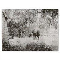 Benjamin Tate Design Elephant Jungle Glass Chopping Board in Natural