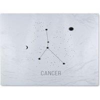 Benjamin Tate Design Astrology Sign Cancer Dining Glass Chopping Board in Natural