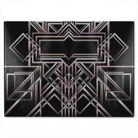 Benjamin Tate Design Geometric Art Glass Chopping Board in Natural