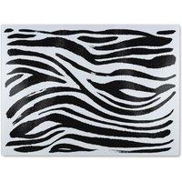 Benjamin Tate Design Zebra Stripes Print Glass Chopping Board in Natural