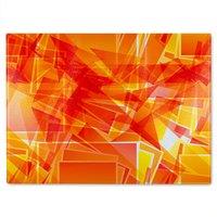 Benjamin Tate Design Orange Geometric Glass Chopping Board in Natural