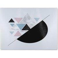 Benjamin Tate Design Triangles & Semi Circle Pattern Glass Chopping Board in Natural