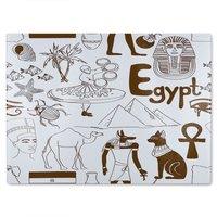 Benjamin Tate Design Hand Drawn Sketch Egypt Glass Chopping Board in Natural