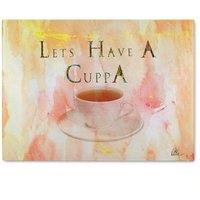 Benjamin Tate Design Lets Have A Cuppa Glass Chopping Board in Natural