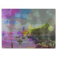 Benjamin Tate Design London Bridge View Glass Chopping Board in Natural