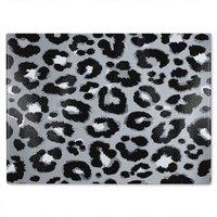 Benjamin Tate Design Silver Leopard Print Glass Chopping Board in Natural