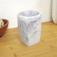 Showerdrape Octavia White Marble & Chrome Tumbler