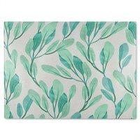 Benjamin Tate Design Watercolor Botanical Glass Chopping Board in Natural