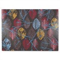 Benjamin Tate Design Prints Of Autumn Leaves Glass Chopping Board in Natural