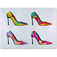 Benjamin Tate Design Geometric High Heels Glass Chopping Board in Natural