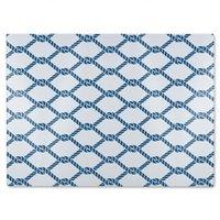 Benjamin Tate Design Navy Chainlink Rope Glass Chopping Board in Natural