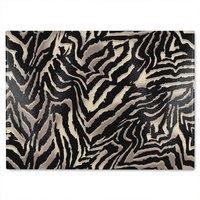 Benjamin Tate Design Gold Zebra Print Glass Chopping Board in Natural
