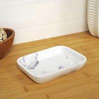 Showerdrape Octavia White Marble & Chrome Soap Dish