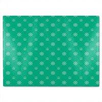 Benjamin Tate Design Nautical Elements On Green Glass Chopping Board in Natural