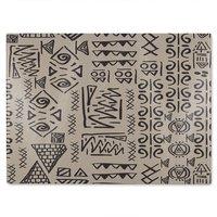Benjamin Tate Design Striped Egyptian Theme With Ethnic & Tribal Motifs Glass Chopping Board in Natural