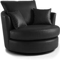 Danbury Leather Swivel Chair 360 Rotation Single Seater Black, Brown or Grey