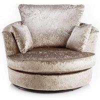 Snugg Furniture UK Limited Aurora Swivel Chair Crushed Velvet in Light Beige