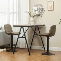 HOMCOM Bar Stools Set of 2, Modern Armless Bar Chairs in Brown