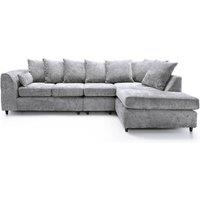 Furniture 786 Chenille Fabric 5 seater Right Hand Facing Corner Sofa in Silver