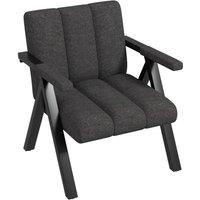 Gymax Oversized Accent Chair Comfy Reading Chair Armchair With Metal Frame in Dark Grey