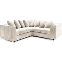 Furnishings For Less UK Ferguson 5 Seater Fabric Corner Sofa L Shaped Jumbo Cord - Scatter Back in Beige