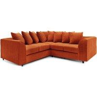 Furnishings For Less UK Ferguson 5 Seater Fabric Corner Sofa L Shaped Jumbo Cord - Scatter Back in Orange