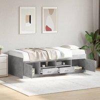 Berkfield Home Daybed with Drawers without Mattress Concrete Grey 90x190 cm Single