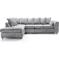 Furniture 786 Chenille Fabric 5 seater Left Hand Facing Corner Sofa in Silver